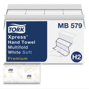 Tork® Premium Soft Xpress® Multifold Paper Hand Towel, 3-Panel, 2-Ply, White, 135 Towels/Pack, 16 Packs/Case