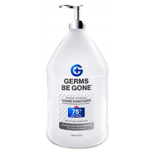 Germs Be Gone Alcohol And Aloe Hand Sanitizer With Pump, 3.78L, Made In Canada