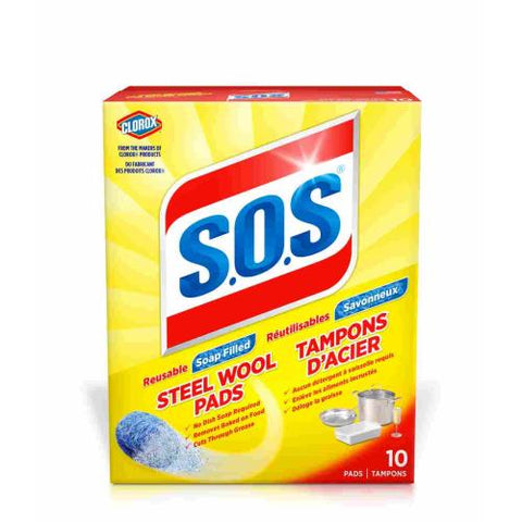 S.O.S Steel Wool Soap Pads, 10 Count 1 box